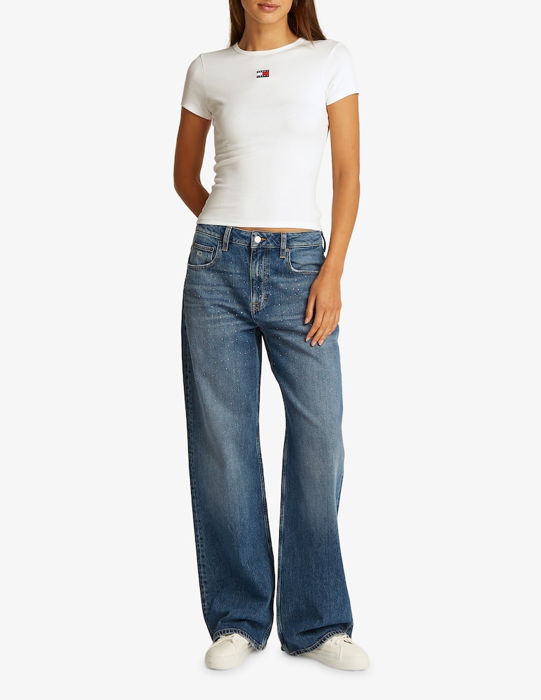 rinascente Tommy Jeans Slim badge rib t-shirt