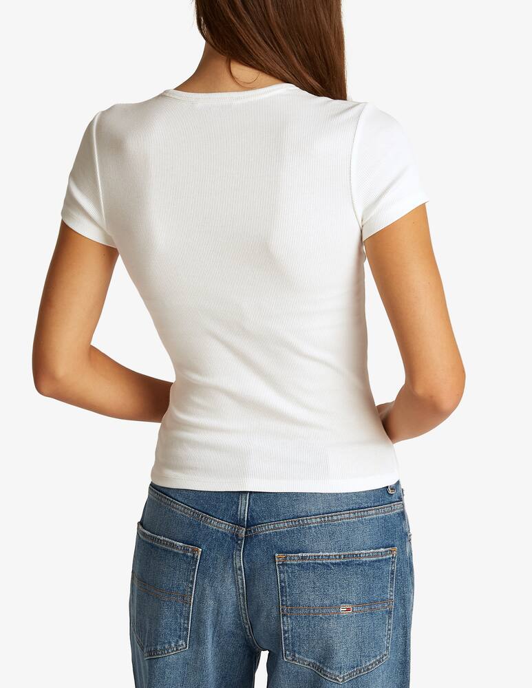rinascente Tommy Jeans Slim badge rib t-shirt