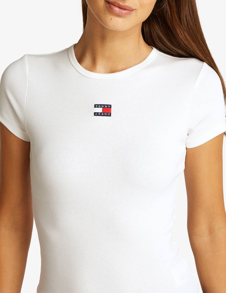 rinascente Tommy Jeans Slim badge rib t-shirt