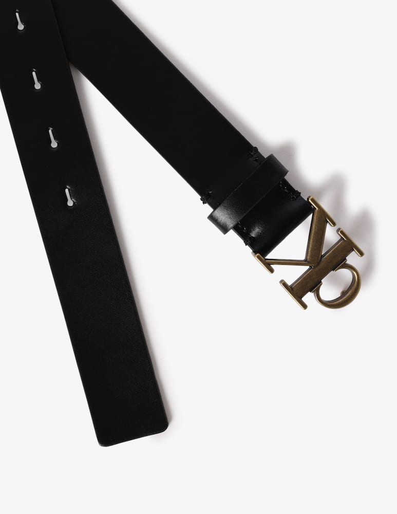 Calvin Klein Jeans 30mm mono plaque leather belt - picture 2