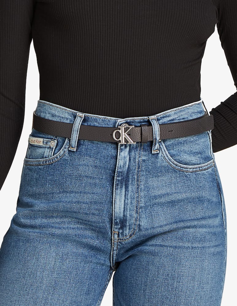 Calvin Klein Jeans Cintura mono plaque in pelle 25mm - immagine 2