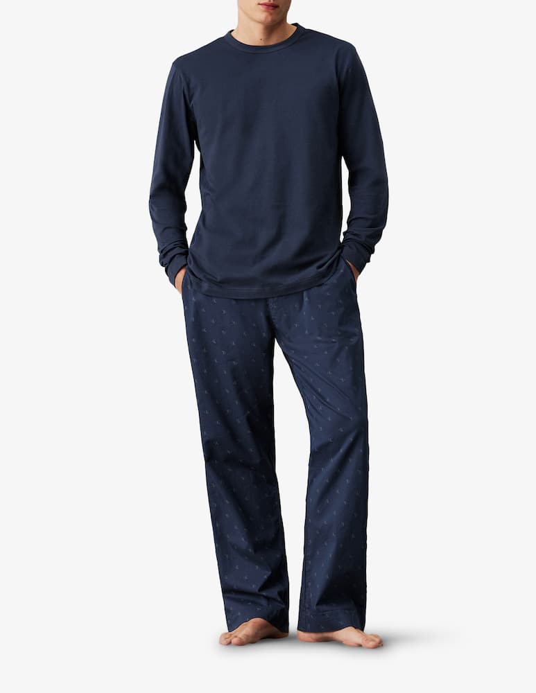 Calvin Klein Set pigiama maniche lunghe in cotone poplin - immagine 1 Calvin Klein Set pigiama maniche lunghe in cotone poplin - immagine 1