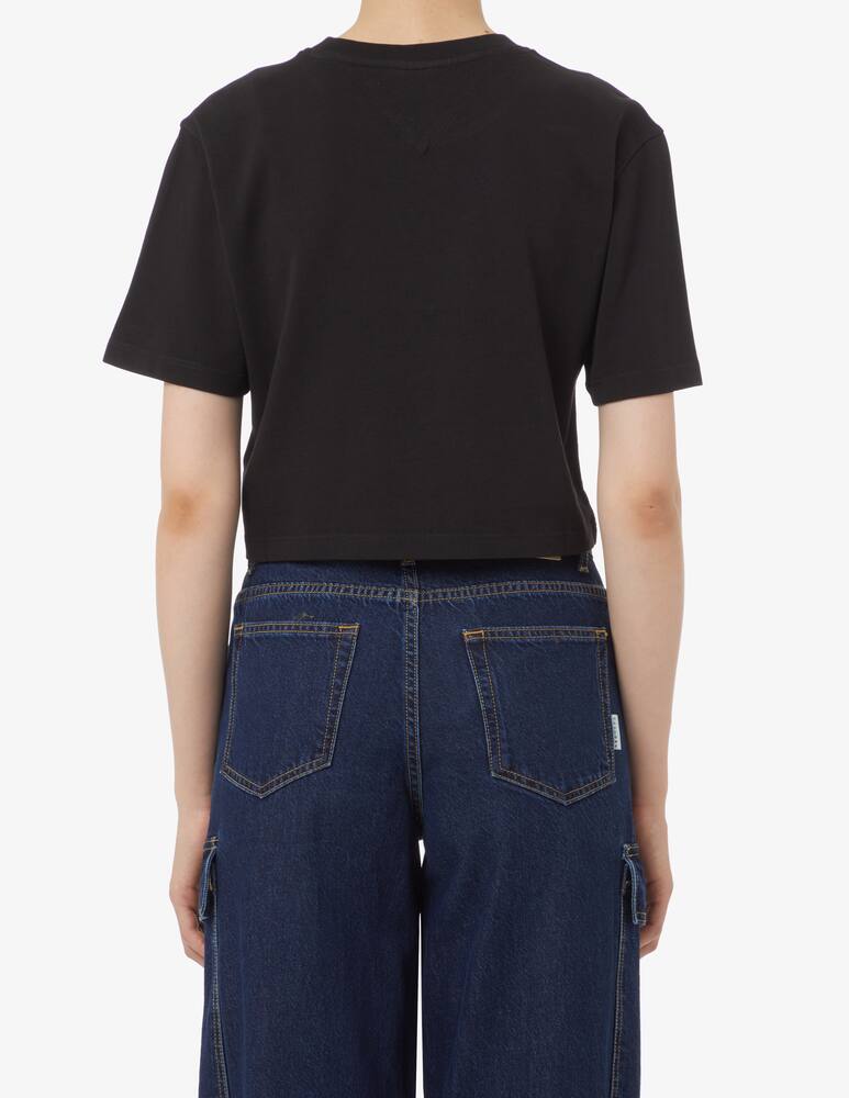 rinascente Tommy Jeans T-shirt crop in cotone College - Nero