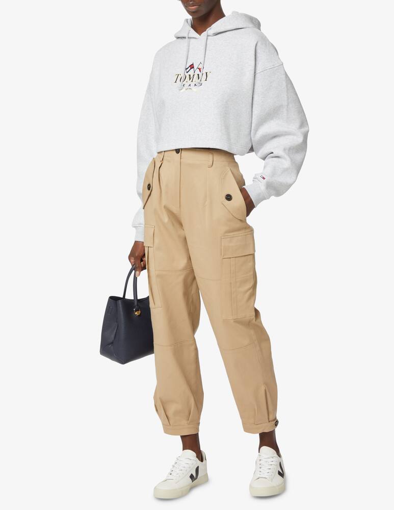 rinascente Tommy Jeans College cotton cropped hoodie - Grey