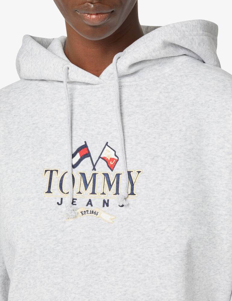 rinascente Tommy Jeans College cotton cropped hoodie - Grey