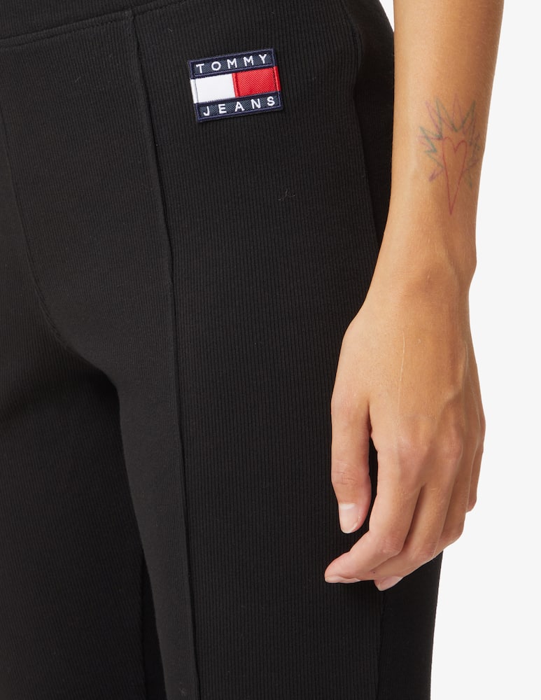 rinascente Tommy Jeans Leggings a trombetta in cotone - Nero
