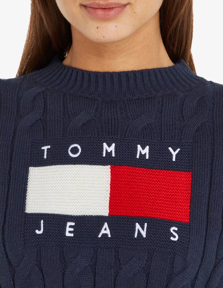 rinascente Tommy Jeans Maglione crop con logo flag Boxy