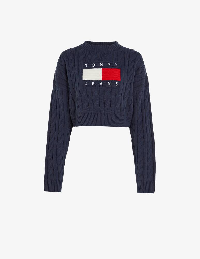 rinascente Tommy Jeans Maglione crop con logo flag Boxy