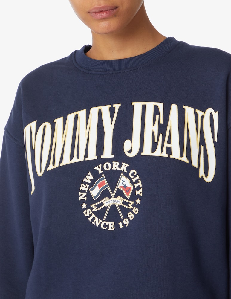 Tommy Jeans Felpa girocollo in cotone College - Blu - immagine 4 Tommy Jeans Felpa girocollo in cotone College - Blu - immagine 4