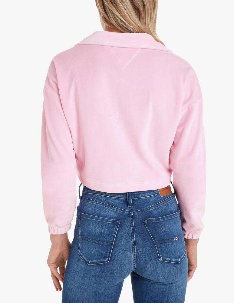 rinascente Tommy Jeans Polo corta in ciniglia - Rosa