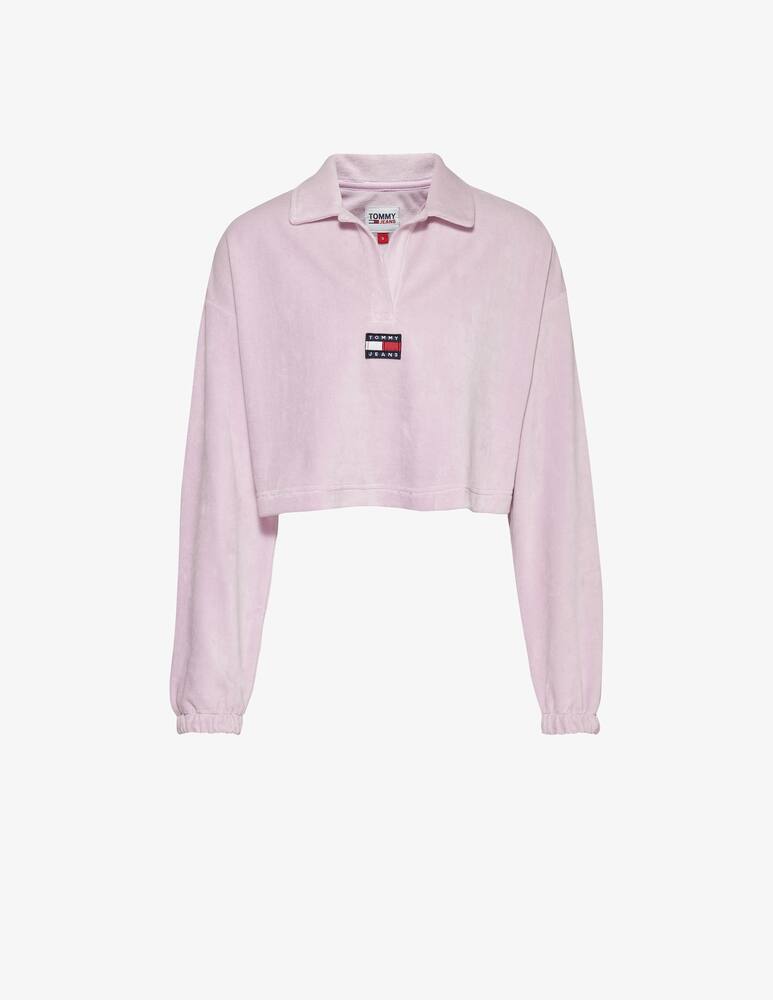 rinascente Tommy Jeans Polo corta in ciniglia - Rosa