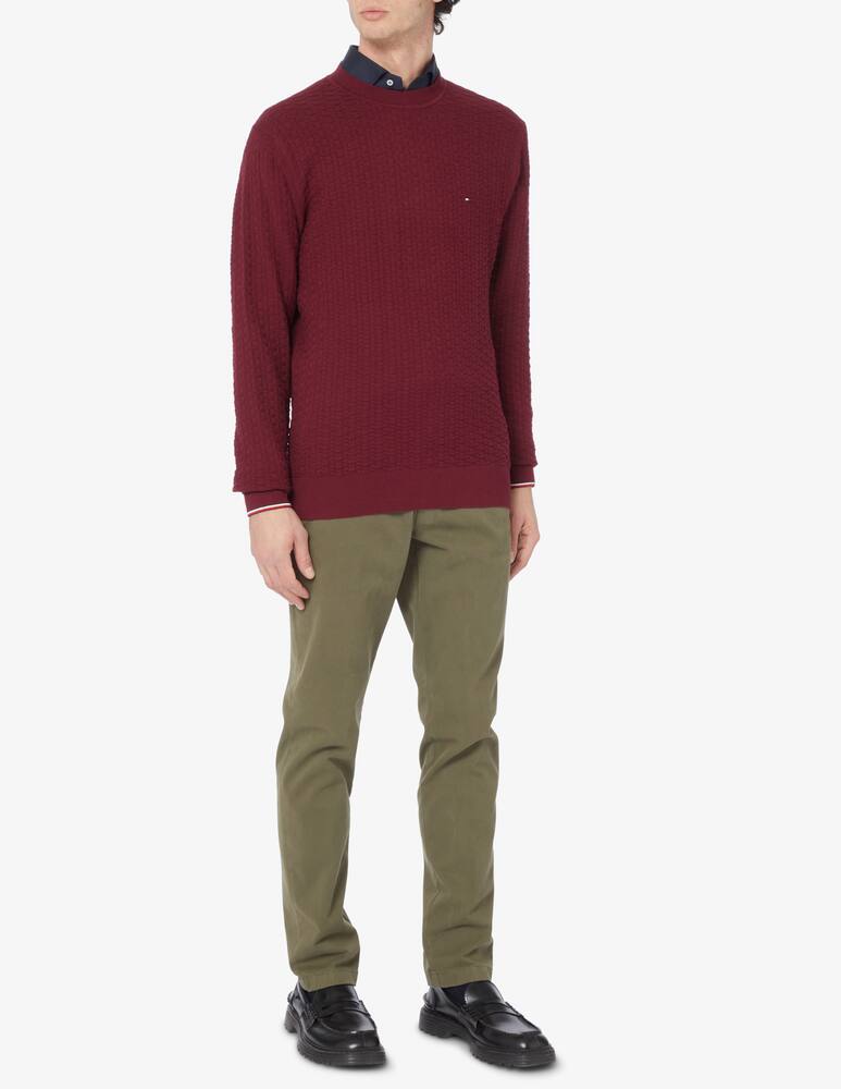 rinascente Tommy Hilfiger Exaggerated structure roundneck sweater - Red