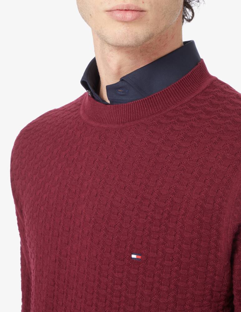 rinascente Tommy Hilfiger Exaggerated structure roundneck sweater - Red