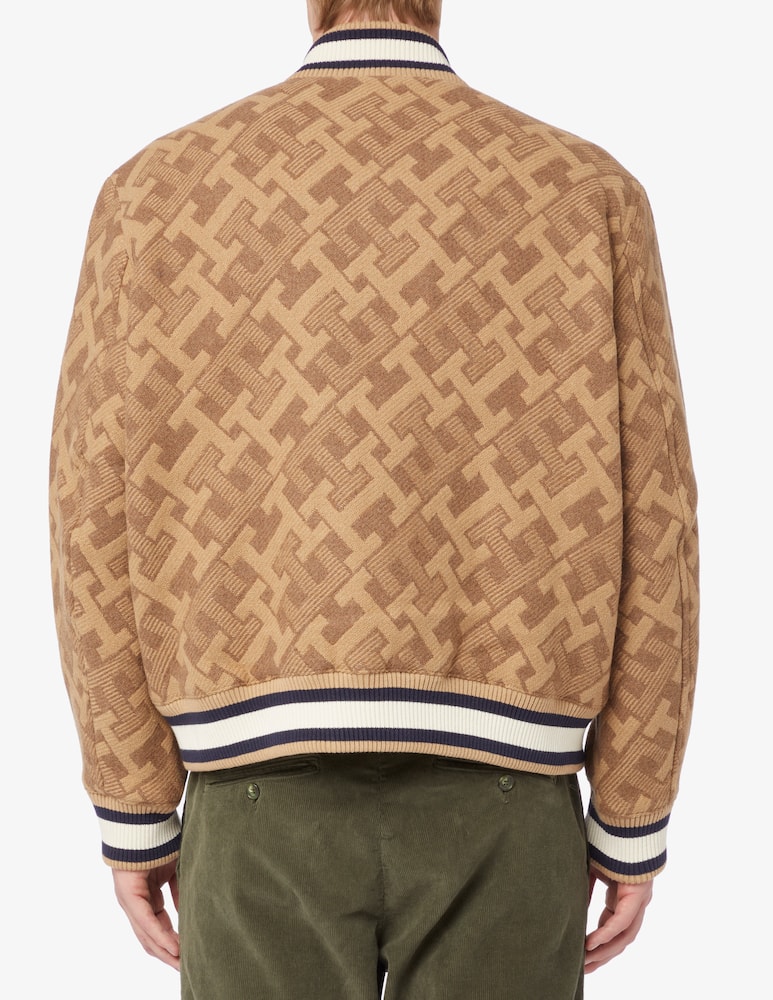 rinascente Tommy Hilfiger Varsity wool monogram jacket - Beige