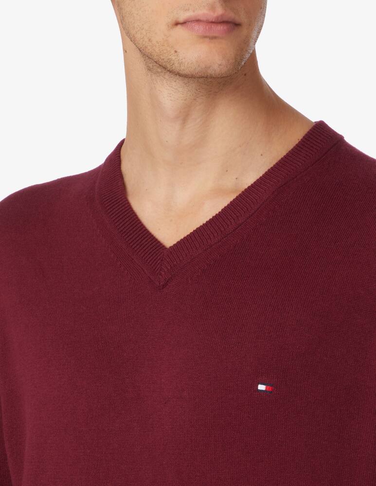 rinascente Tommy Hilfiger Maglia collo a v in cotone pima e cashmere - Rosso