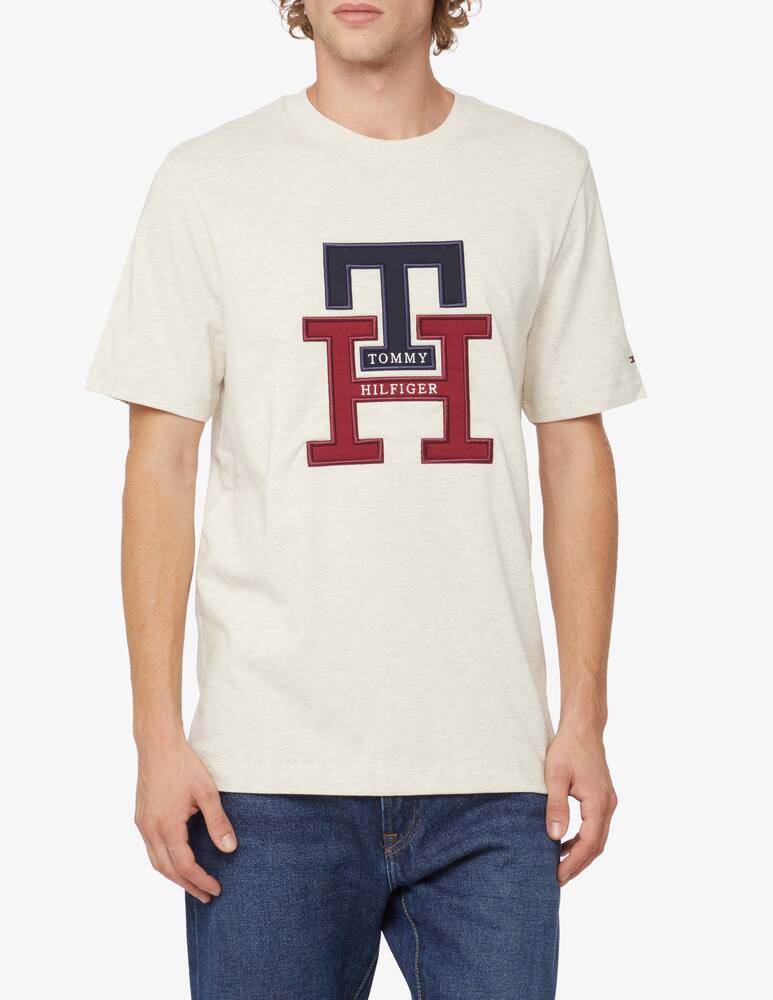 Tommy Hilfiger Maglietta manica corta logo lux monogram - Beige - immagine 1 Tommy Hilfiger Maglietta manica corta logo lux monogram - Beige - immagine 1