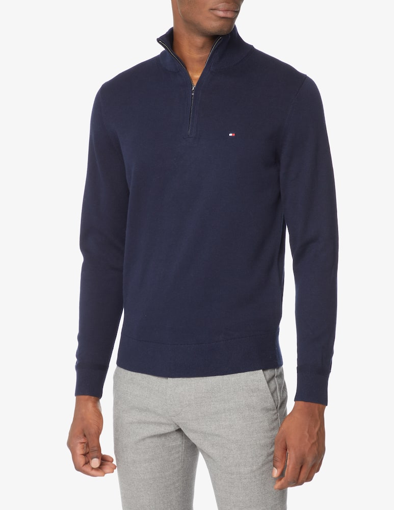 Tommy Hilfiger Maglia con zip in cotone e cashmere - immagine 1 Tommy Hilfiger Maglia con zip in cotone e cashmere - immagine 1