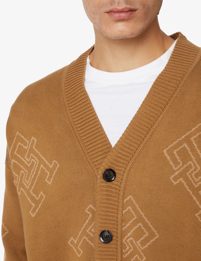 rinascente Tommy Hilfiger Monogram cotton cardigan - Brown