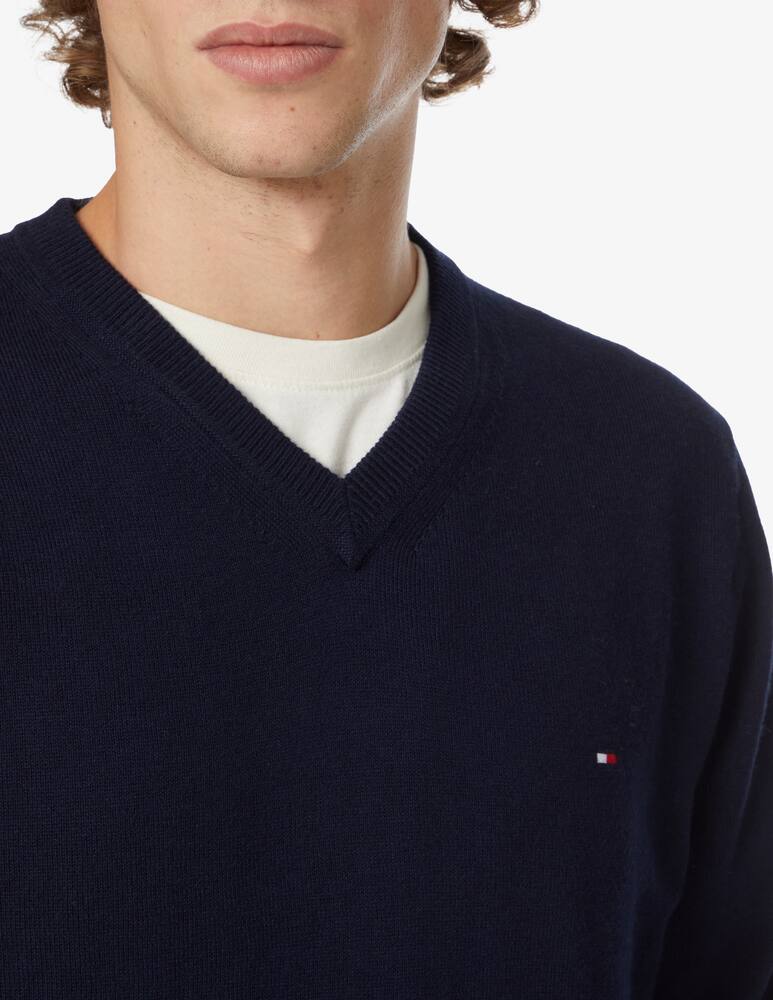 rinascente Tommy Hilfiger V neck sweater pima cotton and cashmere - Blue