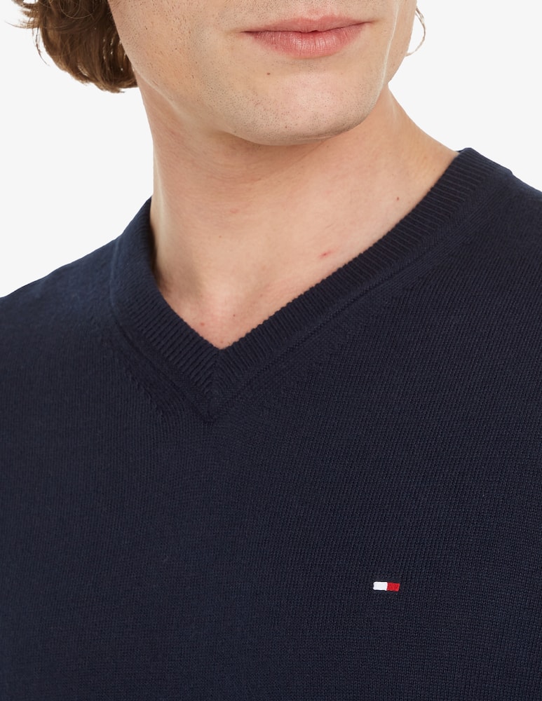 Tommy Hilfiger Maglia collo a v in cotone e cashmere - immagine 3 Tommy Hilfiger Maglia collo a v in cotone e cashmere - immagine 3
