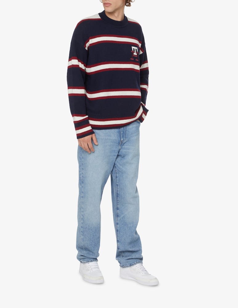 rinascente Tommy Hilfiger Maglia girocollo monogram in lana a righe - Blu