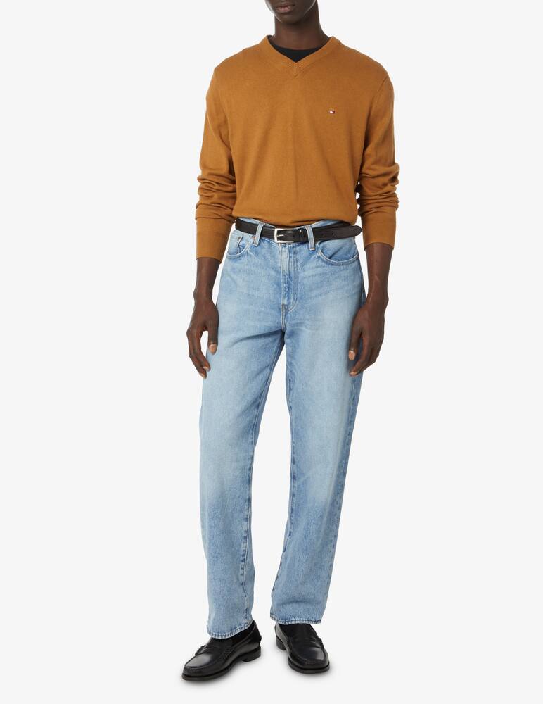 Tommy Hilfiger Maglia collo a v in cotone e cashmere - Marrone - immagine 2 Tommy Hilfiger Maglia collo a v in cotone e cashmere - Marrone - immagine 2