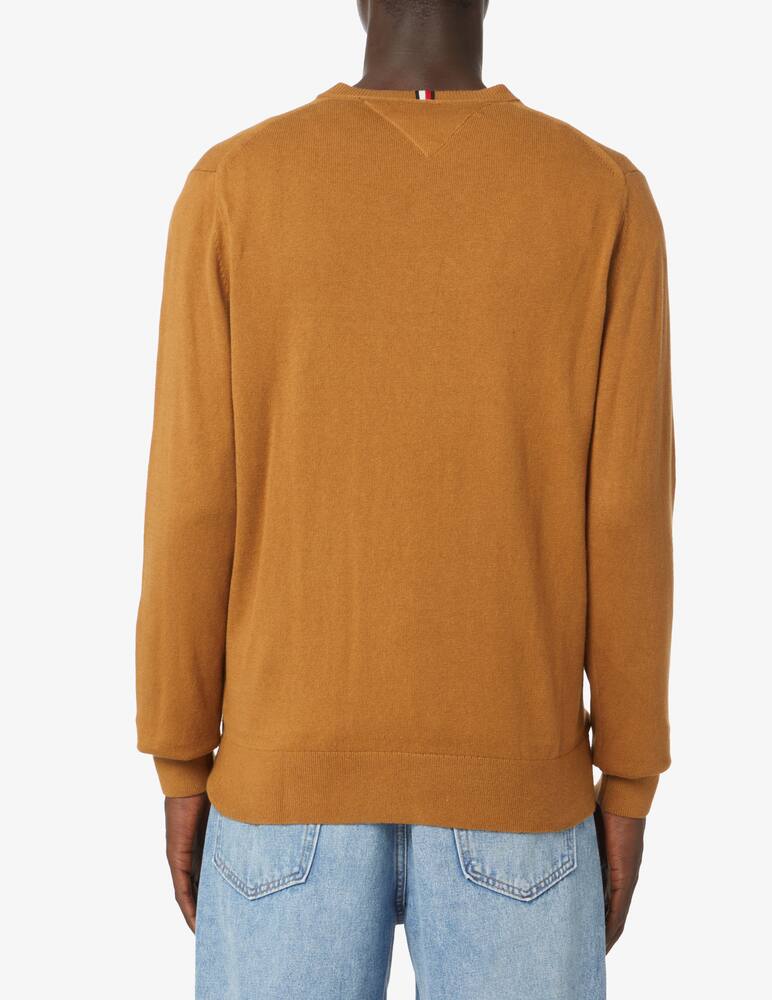 Tommy Hilfiger Maglia collo a v in cotone e cashmere - Marrone - immagine 3 Tommy Hilfiger Maglia collo a v in cotone e cashmere - Marrone - immagine 3