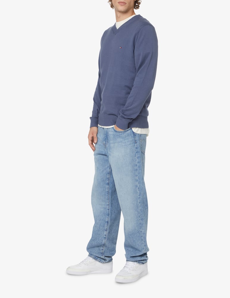 rinascente Tommy Hilfiger V neck sweater pima cotton and cashmere - Blue