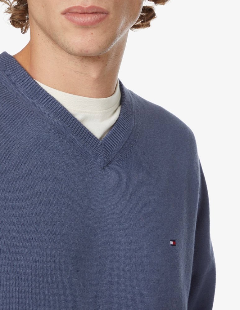 rinascente Tommy Hilfiger V neck sweater pima cotton and cashmere - Blue