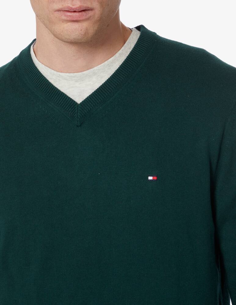 rinascente Tommy Hilfiger Maglia collo a v in cotone e cashmere - Verde