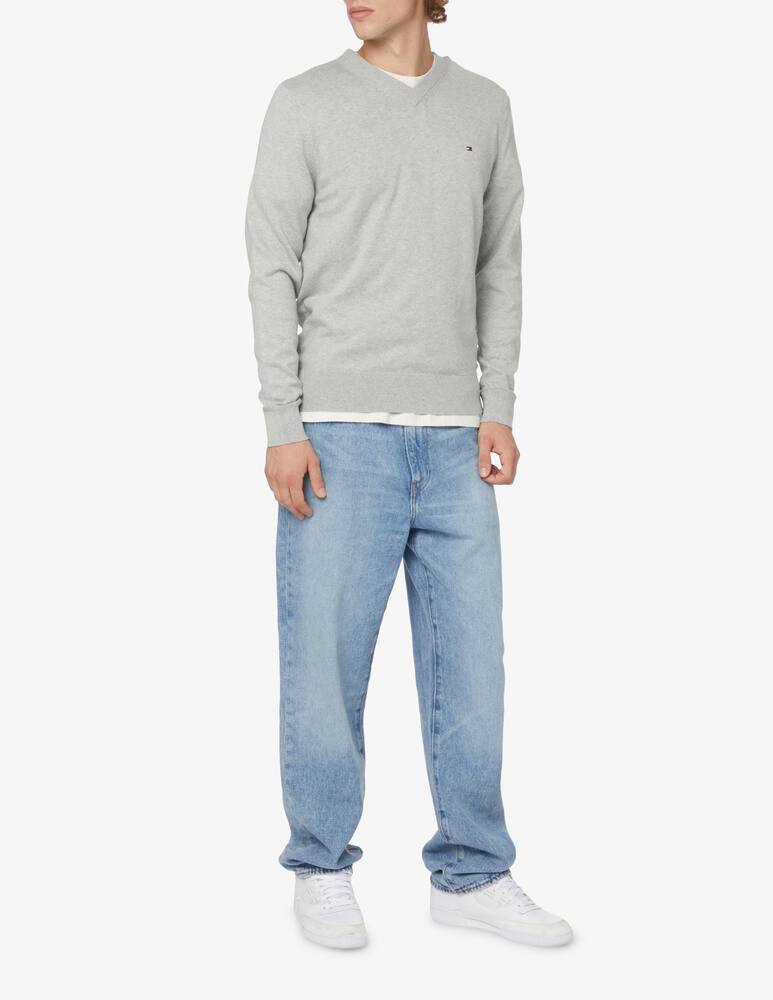 rinascente Tommy Hilfiger Maglia collo a v in cotone pima e cashmere - Grigio