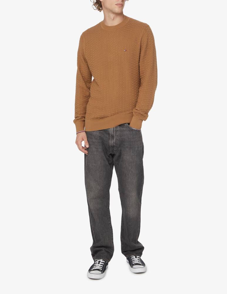 rinascente Tommy Hilfiger Exaggerated structure roundneck sweater - Brown
