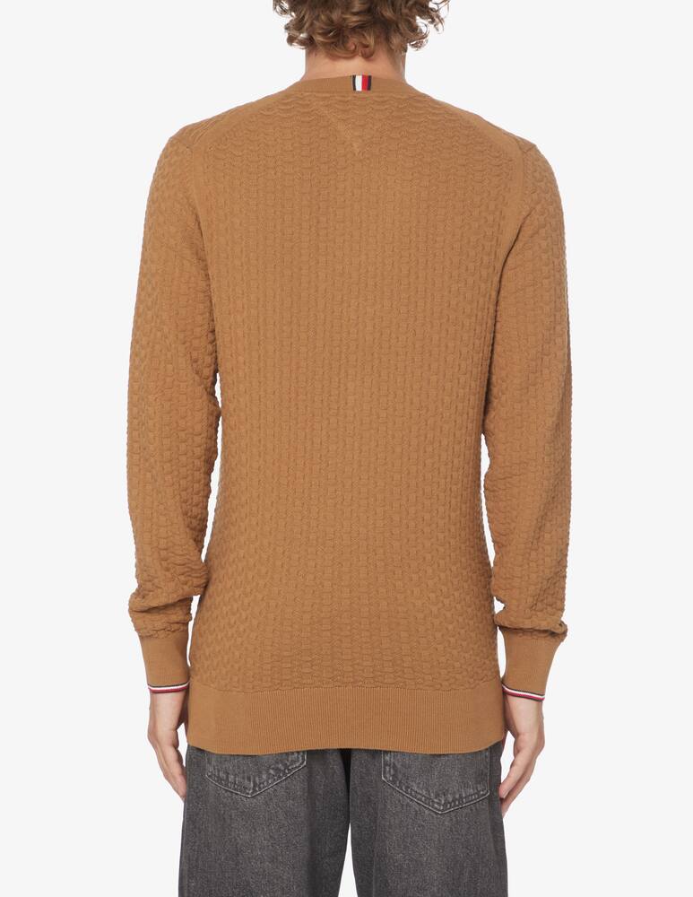 rinascente Tommy Hilfiger Exaggerated structure roundneck sweater - Brown