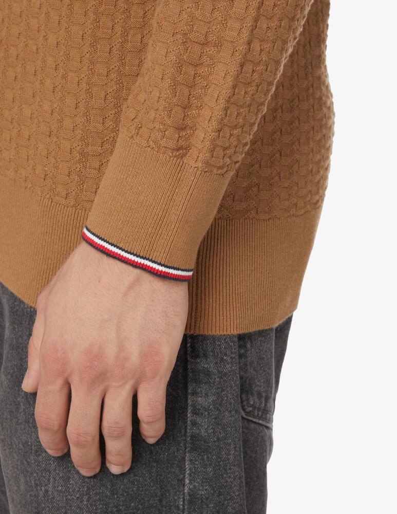 rinascente Tommy Hilfiger Exaggerated structure roundneck sweater - Brown