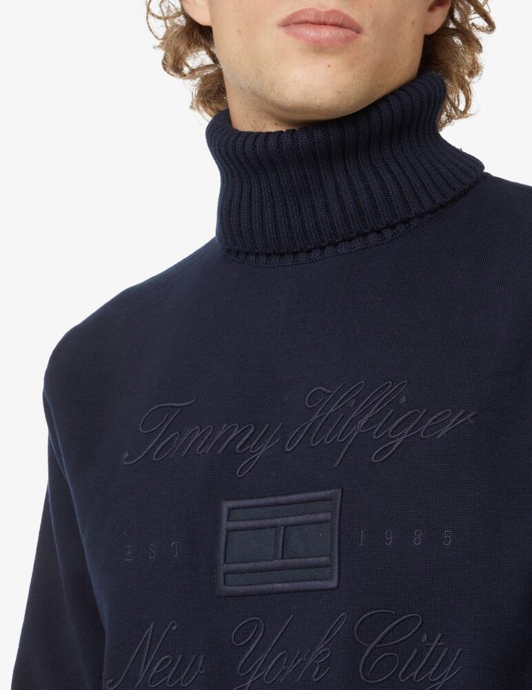 rinascente Tommy Hilfiger Dolcevita in cotone lux logo script - Blu