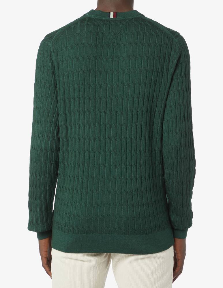 rinascente Tommy Hilfiger Cable garment crewneck jumper - Green