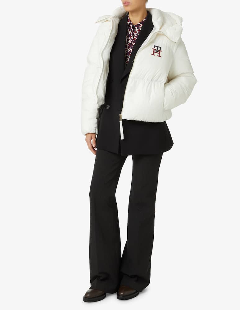 rinascente Tommy Hilfiger Monogram badge downjacket - White