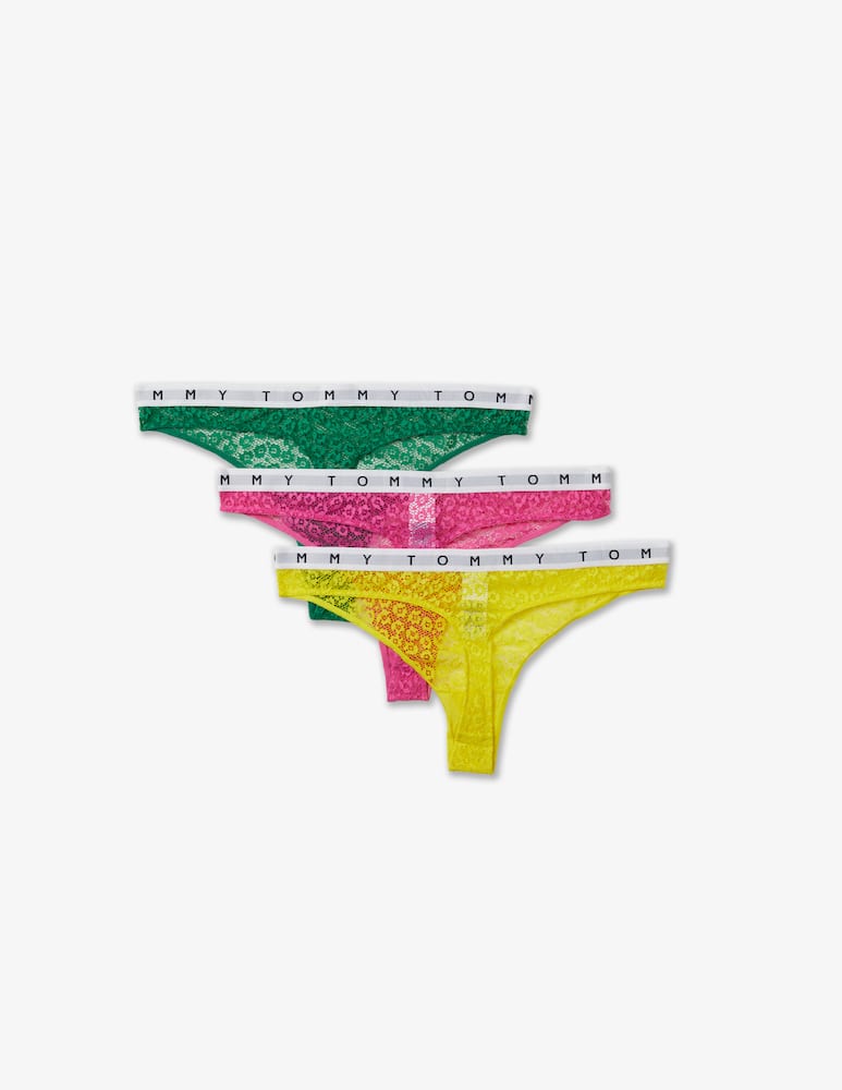 rinascente Tommy Hilfiger 3 pack full lace thong - Multi
