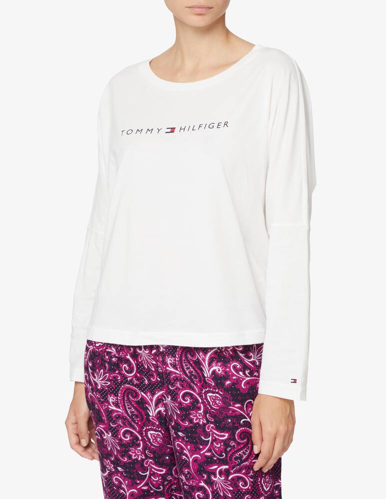 rinascente Tommy Hilfiger Maglietta girocollo a manica lunga  - Bianco