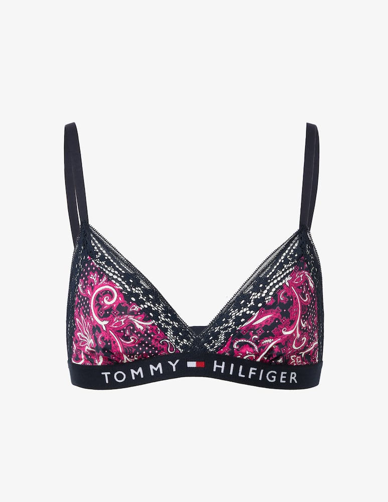 rinascente Tommy Hilfiger Unlined lace triangle bra - Black