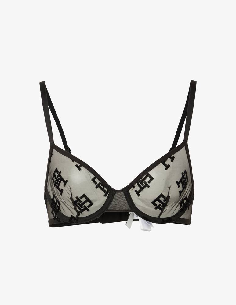 rinascente Tommy Hilfiger Demi-bra mesh monogram - Black