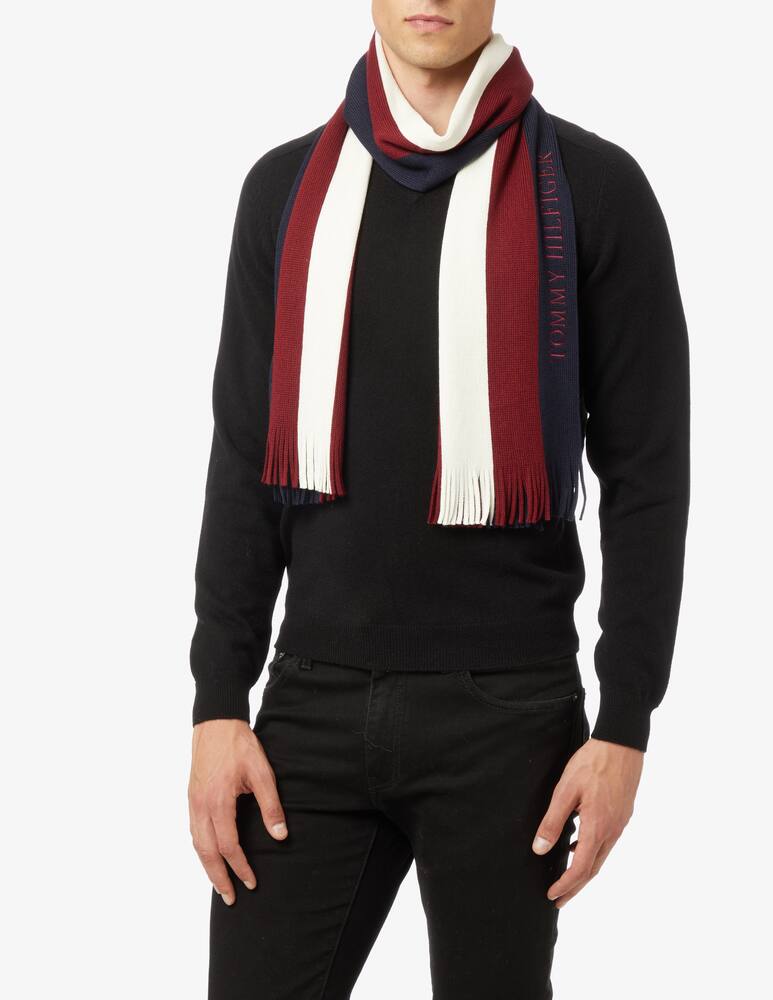 Sciarpa Uomo In Cotone E Seta Lorenzo Cana - Rosso Pomodoro, 55x180 Cm | Elegante E Morbida