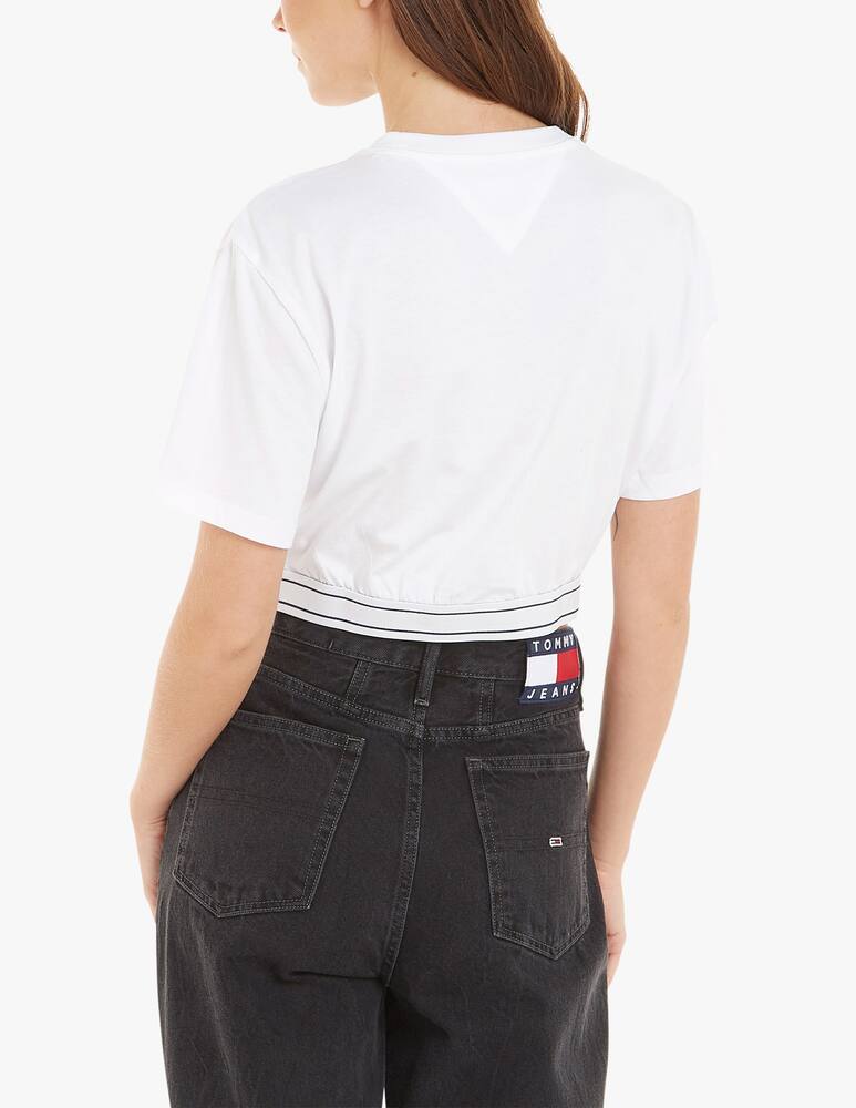 rinascente Tommy Jeans T-shirt crop logo - Bianco