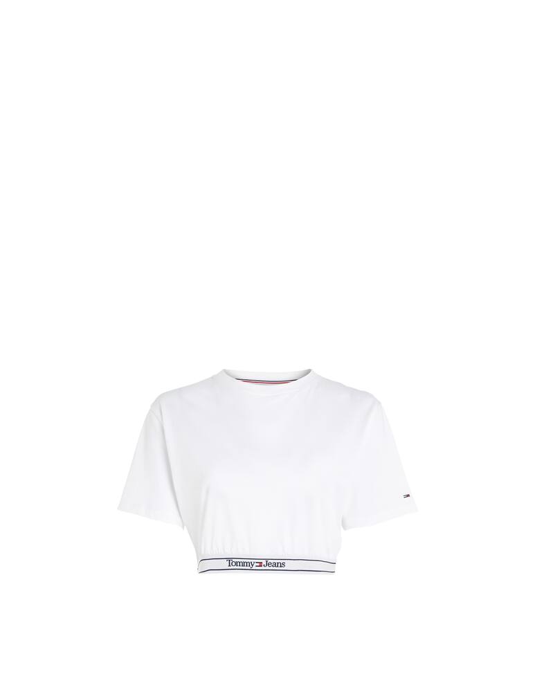 rinascente Tommy Jeans T-shirt crop logo - Bianco