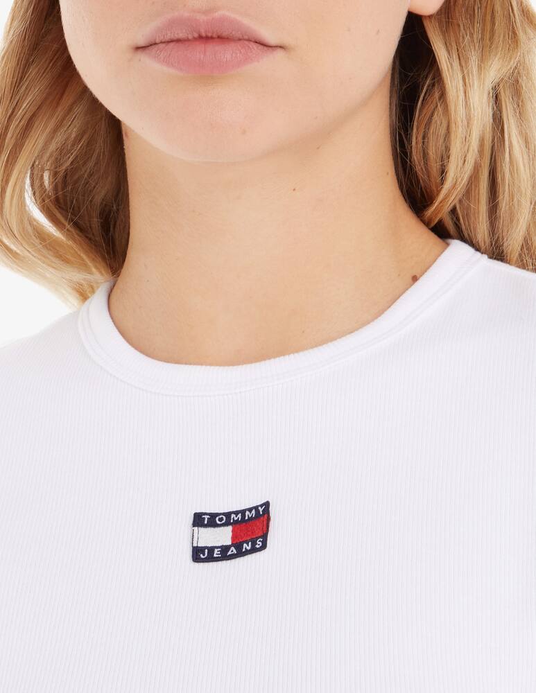 rinascente Tommy Jeans Baby rib badge t-shirt - White