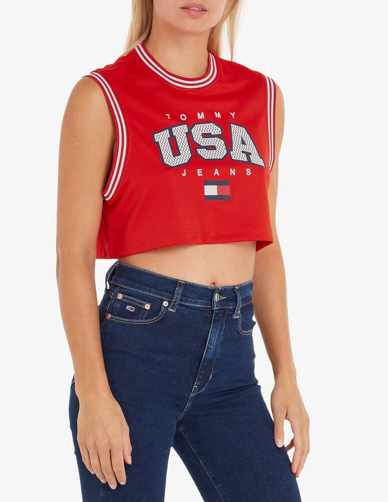 rinascente Tommy Jeans Top crop mesh