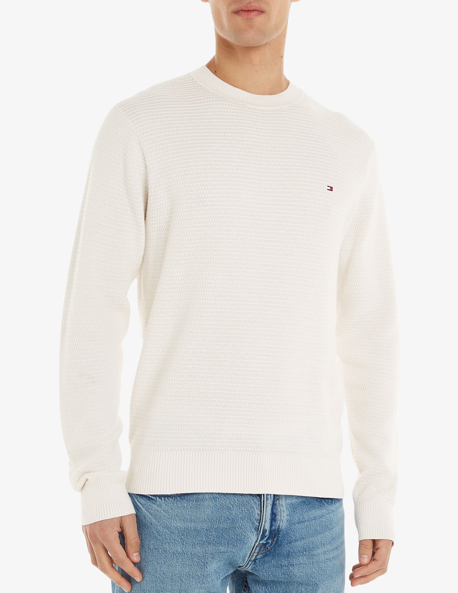 Tommy Hilfiger maglia uomo misto lana avorio