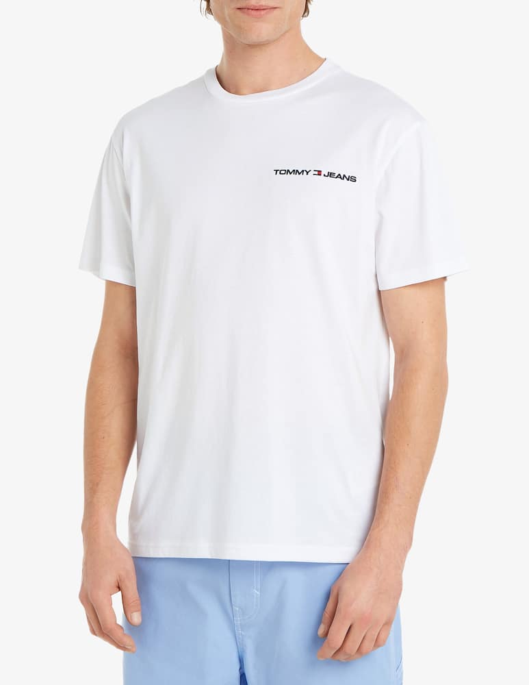 Tommy Jeans Maglietta linear chest logo scritta - immagine 1