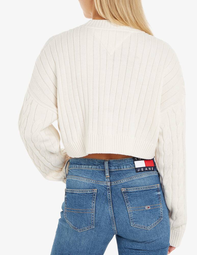 rinascente Tommy Jeans Boxy logo flag crop sweater