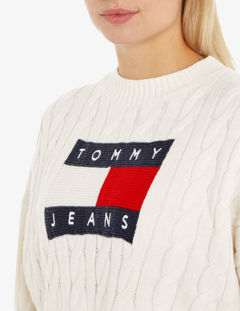 rinascente Tommy Jeans Boxy logo flag crop sweater